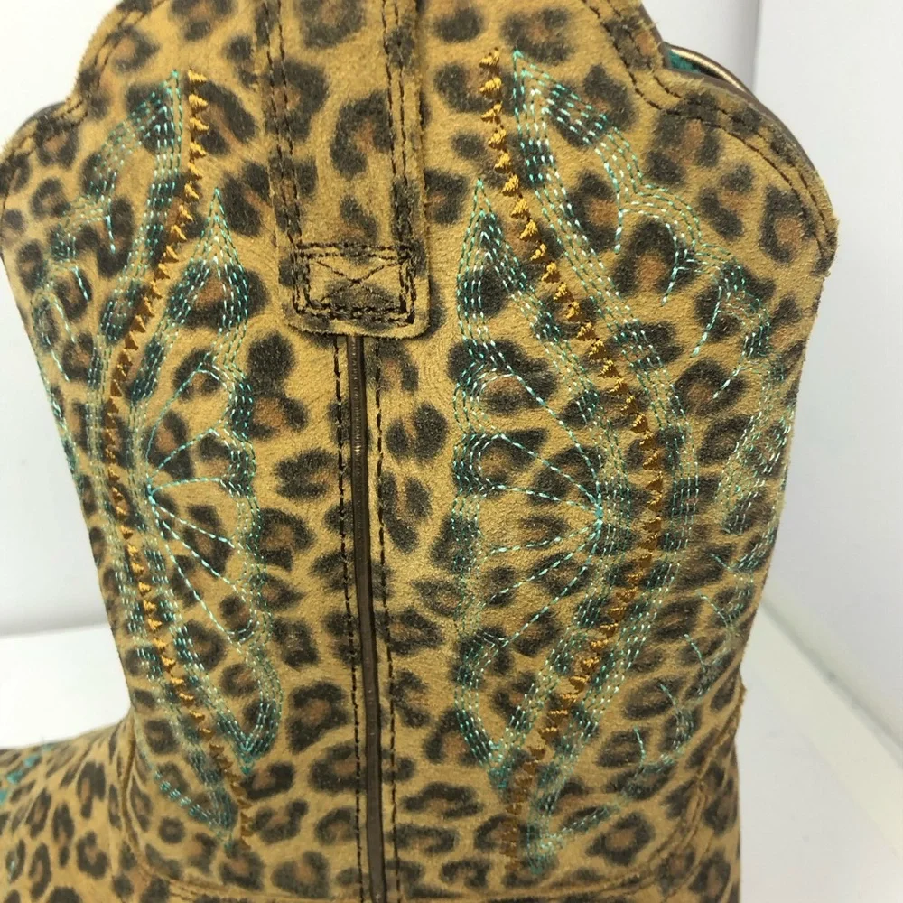 Ariat Kids Prime Time Western Boots Faded Leopard Size 4.5 EUC